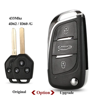 jingyuqin 433 МГц 4D62 ID60 G Чип 3 Кнопки Дистанционного ключа Для Subaru Forester OutBack XV Оригинальный/Модернизированный Откидной Брелок 4