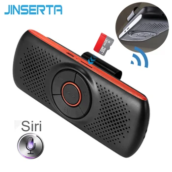 JINSERTA Bluetooth Громкая Связь SIRI 3 Вт Динамик Автомобильный Комплект громкой связи MP3-плеер TF Воспроизведение музыки Подключение 2 Телефонов Громкоговоритель 1