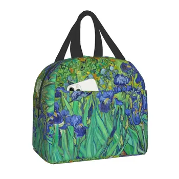 Lrises Винсент Ван Гог Изолированная сумка для ланча для женщин, Сменный кулер, Термос с изображением цветов миндаля, ланч-бокс для кемпинга и путешествий 5