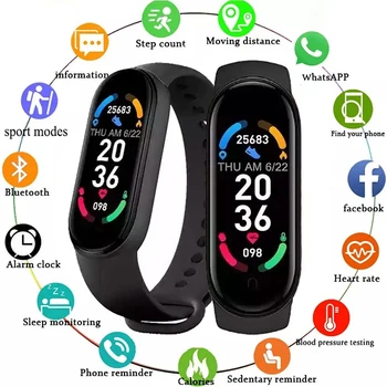 M6 Смарт-Часы Для Мужчин Женщин Фитнес Спортивный Смарт-Браслет Версия Fitpro Bluetooth Музыка Частота Сердечных Сокращений Фотографировать Смарт-Часы для Xiaomi 1