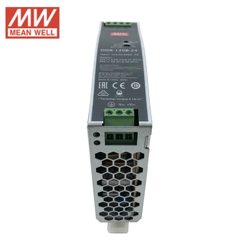 Meanwell DDR-120B-48 Преобразователь постоянного тока на DIN-рейке мощностью 120 Вт от 16,8 ~ 33,6 В постоянного тока до 48 В постоянного тока 2.5A Источник питания мощностью 120 Вт (от 24 В постоянного тока до 48 В постоянного тока) Трансформатор 9