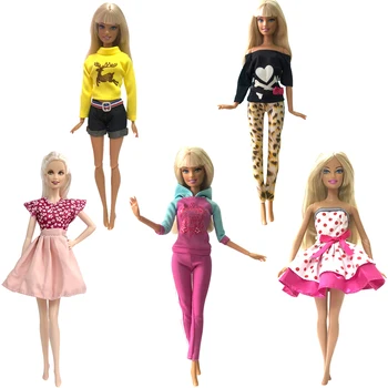 NK 5 компл. Микс 30 см Благородное платье принцессы Красивая Праздничная одежда ручной работы Модные Аксессуары для куклы Барби Лучшая Подарочная игрушка для девочек 5