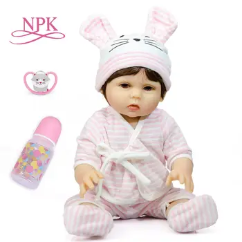 NPK 48 см подарок на день рождения, силикон для всего тела, очень мягкая гибкая кукла bebe reborn baby doll, приятный новорожденный младенец 1
