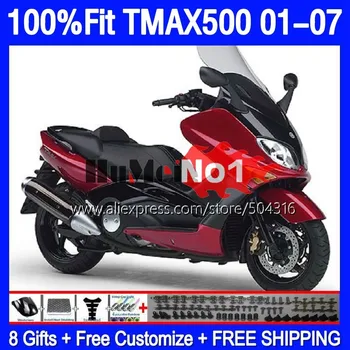 OEM T-MAX500 для YAMAHA MAX500 TMAX500 169MC.28 TMAX XP500 MAX 500 T MAX-500 01 02 03 04 05 06 07 2001 2007 Обтекатель винно-красный blk 3