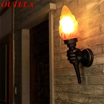 OUTELA Наружные настенные бра Лампа Классический фонарь Креативный светодиодный водонепроницаемый для домашнего декора 4