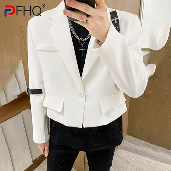 PFHQ Высококачественная Стильная Элегантная Мужская Короткая куртка Блейзер Street 2023 Новый Модный Роскошный Оригинальный Нишевый Дизайн Пальто Костюм Весна