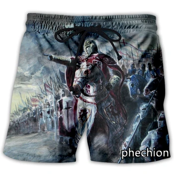 phechion Новые модные мужские/женские повседневные шорты с 3D-принтом Knights Templar, Новинка, уличная одежда, Мужские свободные спортивные шорты L48