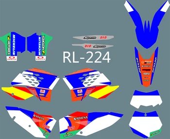 RL-224 Мотоциклетная команда Графические и фоновые наклейки с наклейками для KTM EXC 2008 2009 2010 2011 4