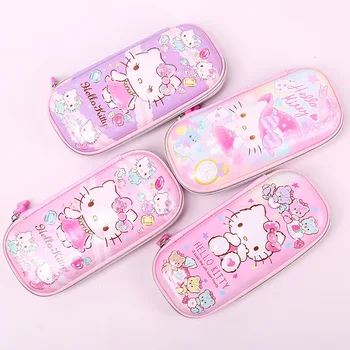 Sanrio Kawaii Канцелярские принадлежности Caneta Hello Kitty Пенал для учеников начальной школы, девочек, милый пенал большой емкости, розовый 13