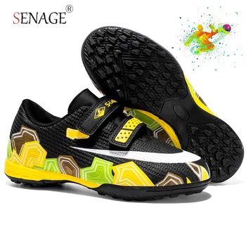 SENAGE Профессиональная детская футбольная обувь Для детей, для мальчиков и девочек, для тренировок по мини-футболу, нескользящие удобные футбольные кроссовки с низким берцем 11