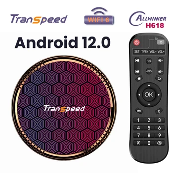 Transpeed TV Box Android 12 Allwinner H618 Четырехъядерный Cortex A53 С поддержкой 6k 4K Wifi6 32G 64G 128G Ассистент Телеприставки 8