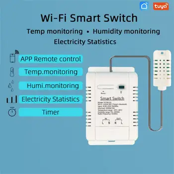 Tuya Wifi Smart SwitchTemp Мониторинг Мониторинг влажности Статистика электричества Мониторинг дисплея в режиме реального времени 7