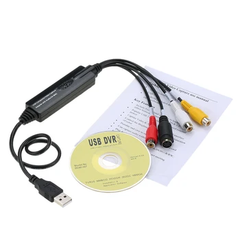 USB-видео-аудио-граббер-рекордер Карта-адаптер для видеокамеры VHS, видеомагнитофона DVD TV Box MAC OS 10.4 - 10.12