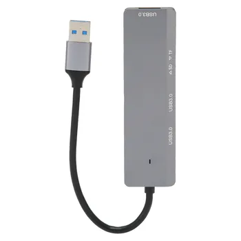 USB-Концентратор 5 Гбит/с, 3 Порта USB3.0, Устройство Для Хранения и Чтения карт памяти, Быстрое Рассеивание Тепла, USB-Разветвитель из алюминиевого Сплава для ПК