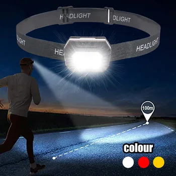 USB Перезаряжаемый налобный фонарь с датчиком движения Bright XPE LED для бега, рыбалки, вспышки, головной фонарь, Инфракрасный датчик освещенности фар