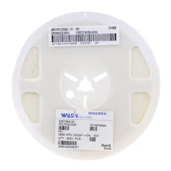 WALSIN / WalsinSMD Многослойный Керамический Конденсатор 0805 220nF 25V 20% Y5V 0805F224M250CT 1