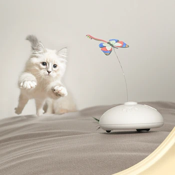 YOKEE Electric Robot Cat Интерактивная игрушка-вертушка для кошек Автоматическая зарядка через USB от перьев Забавные игрушки для кошек Товары для домашних животных 5