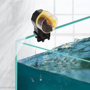 Автоматическая аквариумная интеллектуальная кормушка для рыб Регулируемое основание с зажимом Таймер Дозатор корма для рыб Автоматическая подача для небольших прямых поставок 15