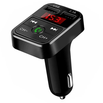 Автомобильный FM-передатчик Bluetooth Адаптер беспроводного радио USB зарядное устройство MP3-плеер На экране может отображаться частота 17