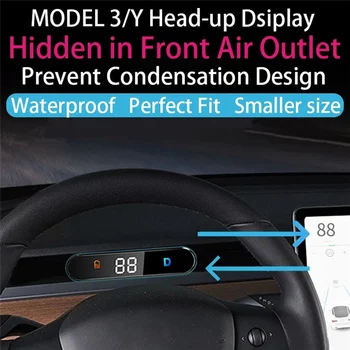 Автомобильный HUD-дисплей для Tesla модель 3, модель Y, приборная панель, специальная электроника, цифровой спидометр 9