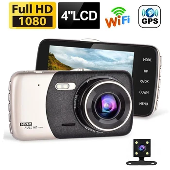 Автомобильный видеорегистратор WiFi Full HD 1080P, видеорегистратор, камера заднего вида, автомобильный видеомагнитофон, камера ночного видения, автоматическая видеорегистратор, GPS-трекер, Черный ящик 12