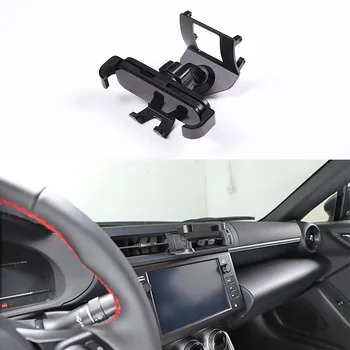 Автомобильный держатель для телефона из черного алюминиевого сплава, автомобильная подставка для крепления на вентиляционное отверстие, подходит для Toyota 86 Subaru BRZ 2022-2023 4