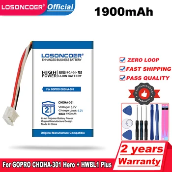 Аккумулятор LOSONCOER емкостью 1900 мАч для GOPRO CHDHA-301 Hero + аккумулятор HWBL1 Plus PR-062334 13