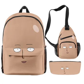Аниме One Punch Man Saitama Oppai Школьная сумка для мальчиков и девочек Рюкзак с 3D принтом для подростков Детские наборы рюкзаков для ноутбуков Cosply 19