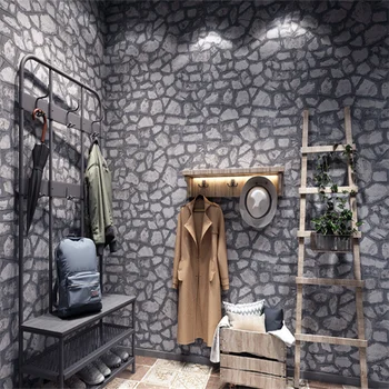 Антикварные 3D трехмерные обои из серого кирпича с цементным узором, каменные обои для ресторана в стиле ретро в индустриальном стиле, магазин одежды