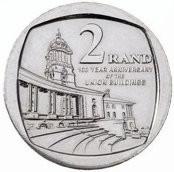 Африка-Южная Африка 2013 Юбилей Федерального здания, юбилейная монета в 2 ранда, 100% оригинал