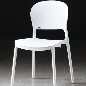 Белое напольное кресло для отдыха, Пластиковые Эргономичные Дизайнерские обеденные стулья для кафе, Уникальные рабочие шезлонги, Salle Manger Nordic Furniture WXH35XP 17