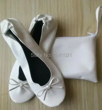 Бесплатная доставка! белые балетки-скатки с индивидуальной сумкой для дам, выходящих замуж 18