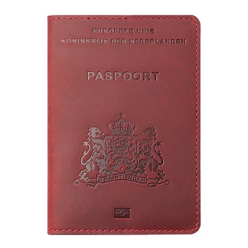 Бесплатная обложка для паспорта из Голландской кожи с гравировкой, Ретро-дорожный кошелек Crazy Horse, Держатель кредитной карты для бизнеса, чехол для паспорта 2