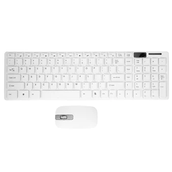 Беспроводная тонкая белая клавиатура + набор беспроводной оптической мыши для ПК и ноутбука 3