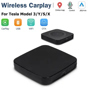 Беспроводной Carplay Ai Box Android Auto WiFi Адаптер Для Tesla Model 3/Y/S/X OTA Онлайн Обновление С Разделенным Экраном Bluetooth 7