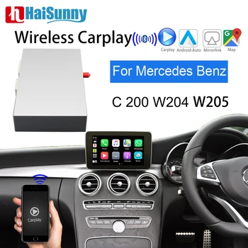 Беспроводной Carplay Для Mercedes W205 W204 C200 Поддерживает Декодер Siri Voice Камеру Автоматического Заднего Хода Мультимедийный Экран Навигации 3