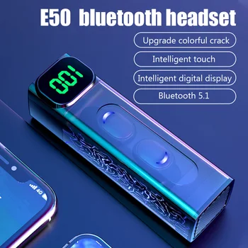 Беспроводные наушники E50 Bluetooth V5.1 TWS Беспроводные Bluetooth наушники-вкладыши Музыкальные спортивные водонепроницаемые гарнитуры с микрофоном 2