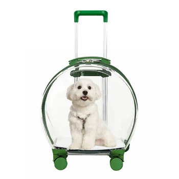 бестселлер, переноска для домашних животных на колесиках, Полностью прозрачная сумка-тележка для домашних животных, одобренная авиакомпанией, дорожная сумка для домашних животных 10