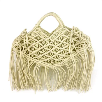 богемная сумка-тоут из рафии с кисточками большой емкости, дизайнерские женские плетеные соломенные сумки, роскошная плетеная женская сумка через плечо, летняя пляжная сумка 1
