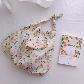 Весенне-летние женские маленькие холщовые сумки через плечо с цветочным рисунком, тонкая сумочка из хлопчатобумажной ткани, пляжная сумка Hylhexyr 14