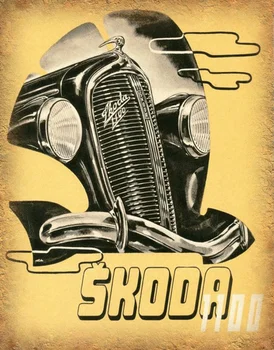 Винтажная гаражная реклама Skoda 1100, Металлическая жестяная вывеска, плакат, настенная табличка 5
