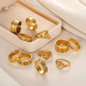 Винтажные богемные наборы колец с бабочкой для женщин, Геометрические кольца с регулировкой на палец, модные свадебные подарки на День Святого Валентина 4