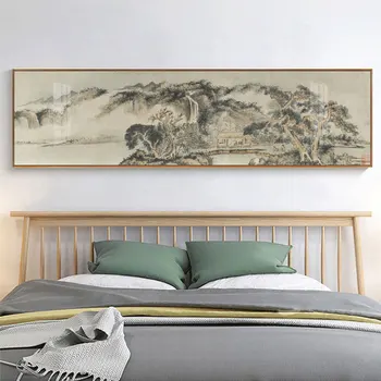 Винтажные плакаты с пейзажами в китайском стиле, настенные принты на холсте, картины для гостиной, современный домашний декор 4