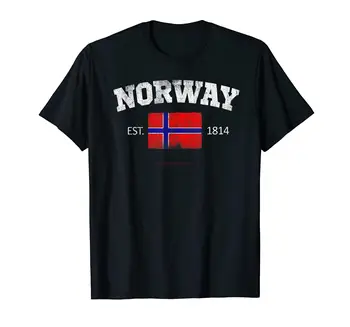 Винтажный Флаг Дня Независимости Норвегии Est 1814, Сувенирная Футболка, Подарок в стиле Хип-Хоп Для МУЖЧИН И ЖЕНЩИН, Футболки Унисекс, Размер S-6XL 3