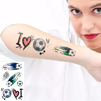 Водонепроницаемая временная татуировка Наклейка Мультфильм Футбол Тату Наклейки Флэш Тату Поддельные татуировки для детей 15