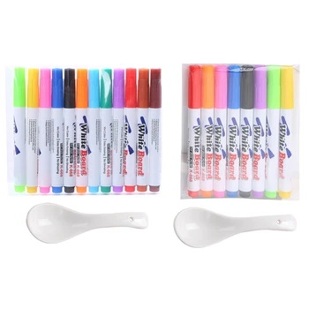 Волшебные ручки для рисования водой со стираемыми ложкой цветными маркерами для белой доски 7