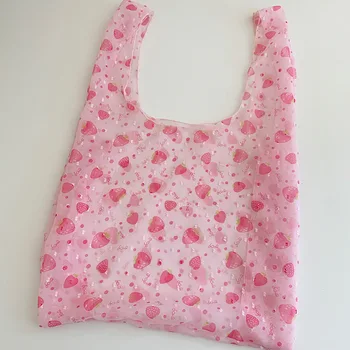 Высококачественная Женская сетчатая сумка с цветочной вышивкой, Модные Летние Милые сумки для покупок, сетчатая Ручная Цветочная сумка-тоут Lana Del Rey 14
