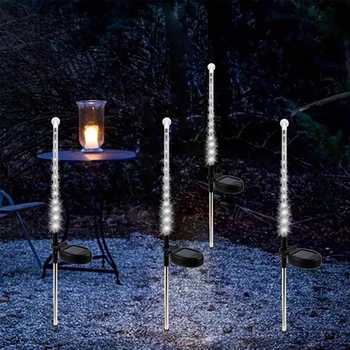 Газонные лампы с метеоритным дождем на солнечных батареях, наружный ландшафт, садовая дорожка 7