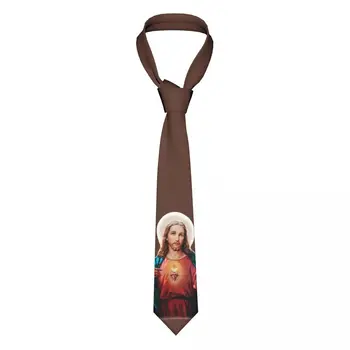 Галстук Иисуса Христа Спасителя Унисекс, узкий галстук из полиэстера шириной 8 см для мужчин, Аксессуары, Подарок-галстук 4