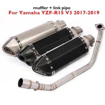 Глушитель выхлопной трубы мотоцикла, наконечник глушителя, Соединительная труба для Yamaha YZF-R15 V3 2017-2019 1